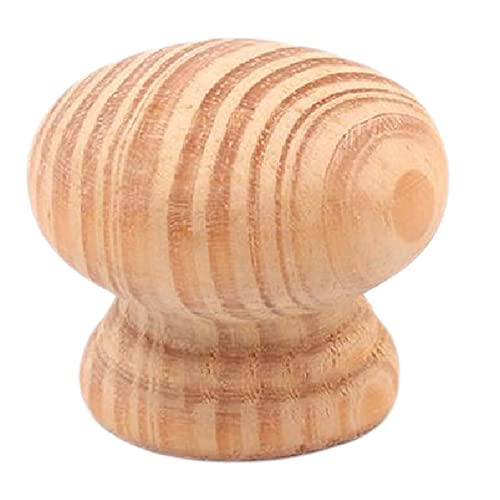 6 Paquetes MOOD.SC, Tirador De Cajón De Armario De Pino Ecológico, Tirador Redondo De Un Solo Orificio, Perilla Lisa De Madera Maciza De Diámetro 35mm 40mm 45mm (Diámetro 35 mm) Cover