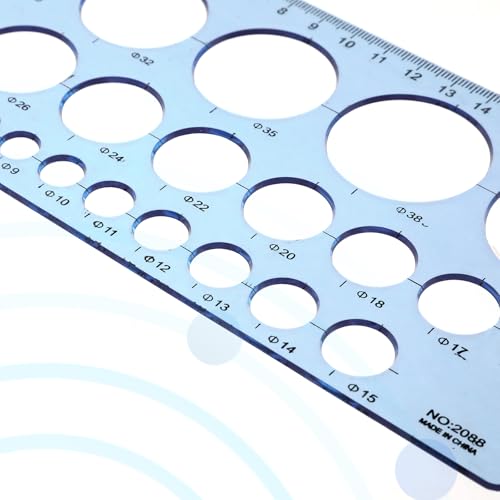 2 peças de estêncil de círculo, modelo de círculo para desenho, modelos de desenho redondo de plásti