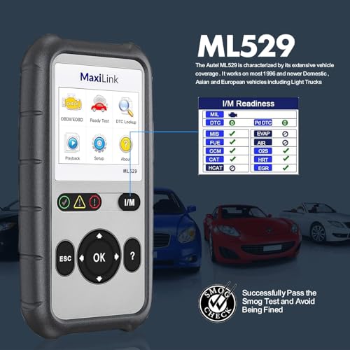 Autel OBD2 Scanner ML529 Code Reader, OBD2 Code Scanner with Lifetime Software Update, AutoVIN for Quick DTC, Turning Off Vehicle Engine/Emission Light, Code Reader for One-Click Smog Check by Autel - Image 4