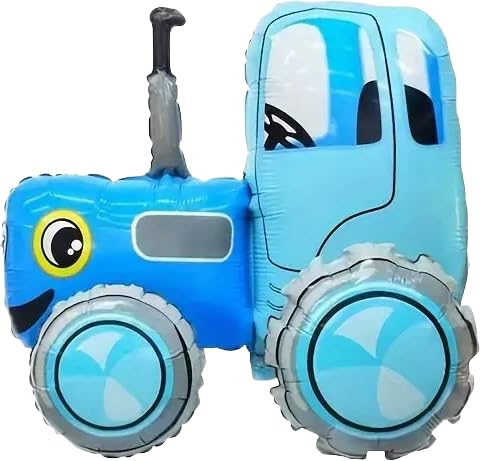 Blue Tractor Foil Balloon - Farm Vehicle Helium Balloon for Kids Birthday Party Decorations, Tractor Theme, Farm Party & Transport Décor, 60cm