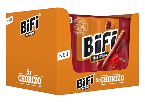 BiFi Chorizo Sticks - 110er Pack (110 x 20g) - Wurst Snack To Go - Luftgetrocknet Fleisch & Wurstwaren Paket - Chorizo fleischwurst mit Paprika, Chili und Knoblauch - Ideale Knabberbox - Wurstpaket