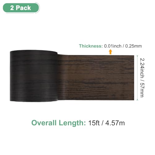 Image of M METERXITY 2-Roll Wood Grain Repair Tape, 2.24in x 15ft Textured Realistic Self-Adhesive Wood Floor Tape Contact Paper for Furniture /Floors /Home [Black]