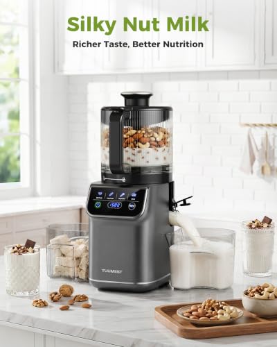 Image of TUUMIIST 3-in-1 Cold Press Juicer Machine, Smart Touch Masticating Juicers for Whole Fruit & Vegetable, 6.5 inch Wide Chute Slow Juicer for Nut Milk & Sorbet, High Yield, Easy Clean (Gun Grey)
