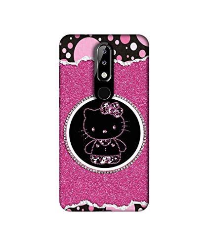 Image of Amazon Brand - Solimo Designer Kitty with Glitter 3D Printed Hard Back Case Mobile Cover for Nokia 5.1 Plus