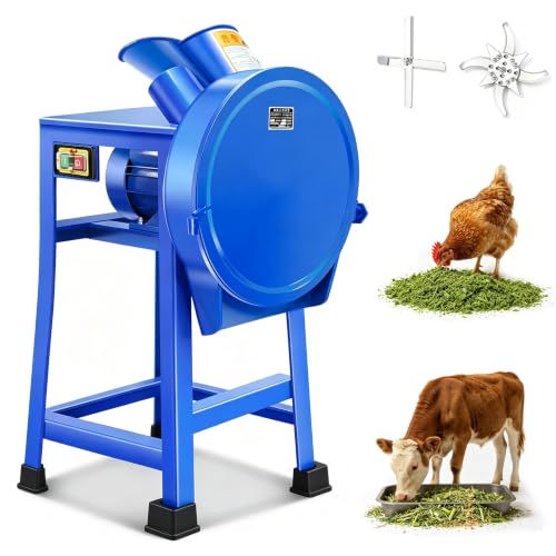 Trituradora de piensos 2500W: picadora de 12 cuchillas para granjas