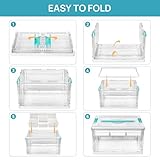 Vtopmart 24 QT Clear Plastic Craft Organizer with Removable Trays and Dividers, Storage Box for Coloring Books, Modeling Clay, Molds and Art Supplies, 1 Pack