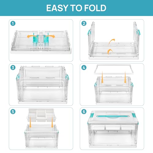 image for Vtopmart 24 QT Clear Plastic Craft Organizer with Removable Trays and 
