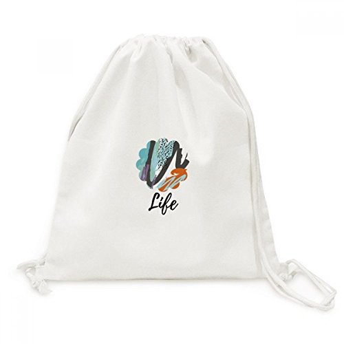 Toile Drawstring Backpack Enthousiasme Sac à Cordon d'Art Abstrait