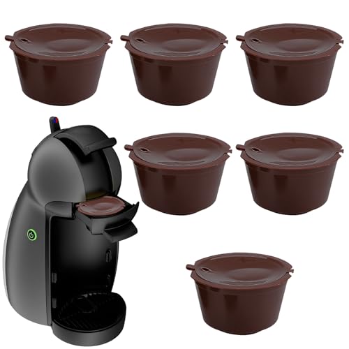 DONOONIS Cápsulas recargables dulces, 6 cápsulas de café reutilizables, compatibles con Dolce Gusto, 45 ml de café molido, PP alimentario