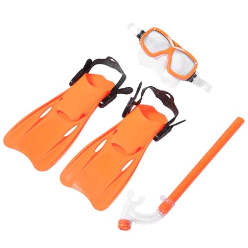 CLISPEED Schnorchelset Leicht Langlebig mit Tauchmaske Schnorchel Flossen für Jungen und Mädchen Ergonomisch Komfortabel Robust für Schwimmen und Schnorcheln