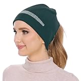 Stretch 4 directions: Nos bonnets à queue de cheval pour femmes présentent un excellent stretch 4 directions et une bonne récupération, enveloppant doucement votre tête pour un ajustement parfait. Taille unique, idéale pour les tours de tête de 54 à 60 cm