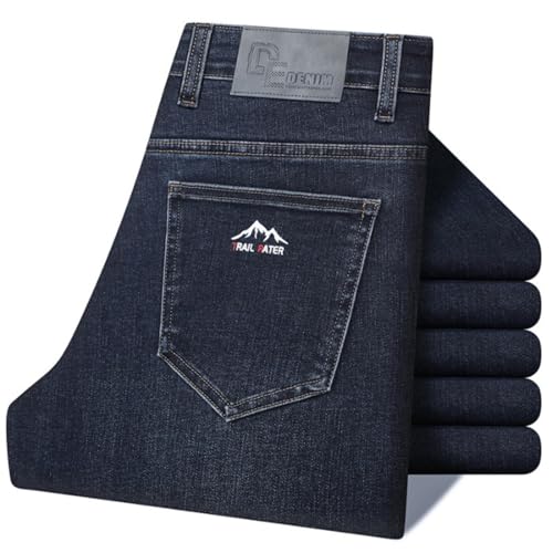 Jeans Pants Trousers Denim Spring and Autumn Stretch Men's Classic Light Business Slim Fit