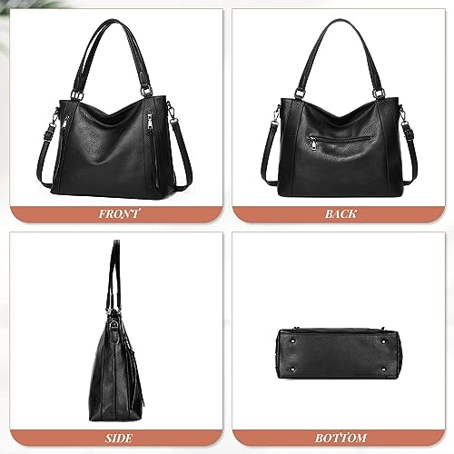 Image of UBORSE Tote Bags Women Purses and Handbags Top Handle Soft Shoulder Bag Ladies Designer Vegan Leather Satchel 2pcs Purse Set