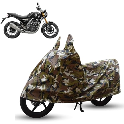 Image of Sulfar Bike Cover for Triumph Speed 400 (350cc, 2026) (Modern Classic) | Waterproof, Dustproof & UV Protected | All Weather Two Wheeler Cover (Army Green) New 2026 Variants