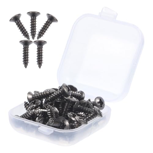 Vaguelly 50個 エレキギター取り付けネジ ベースパネルアクセサリー ピックガードアイアン固定具 ピックガードのネジ エレキギタージャックネジ ギターガードネジ ベース取り付けネジ 鉄