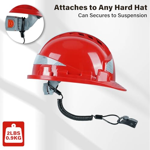 Image of MELOTOUGH Coiled Lanyard,Hard Hat Lanyard w /Clamp End,No Snag Design for Hard Hat,Tools,Small Valuables,Load Cap 2lbs,3Pcs
