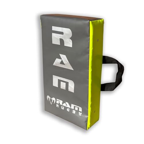 Ram Rugby Flat Hit Shields - Contact Pad - Tackle Shield – Club Quality - Industrial-Grade Water-Resistant PVC - UK Made for Durability – Large, Medium & Small - Suitable for Adults, Juniors & Minis