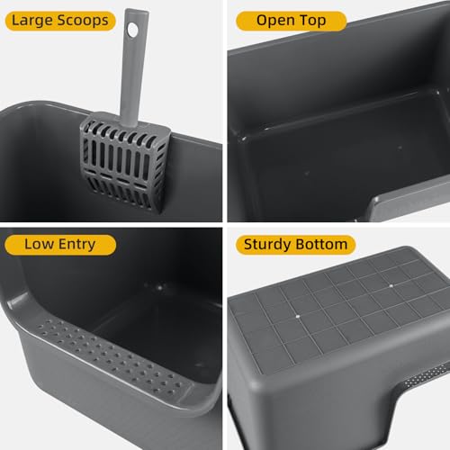 2 cajas grandes para gato con paletas, gris miniatura 4