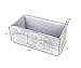 CYS EXCEL Small Natural White Wood Rectangle Planter with Removable Plastic Liner (H:4