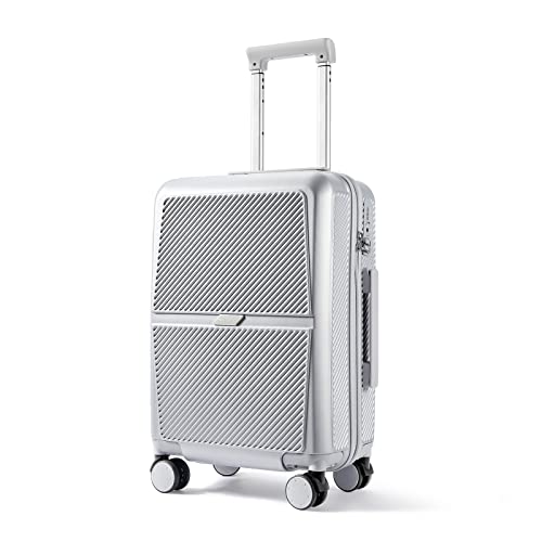 Westbronco Hardside Carry On Luggage, 20 Inch 100% Pc Lightweight Suitcase With Spinner Wheels Tsa Lock, Silver #TOP12