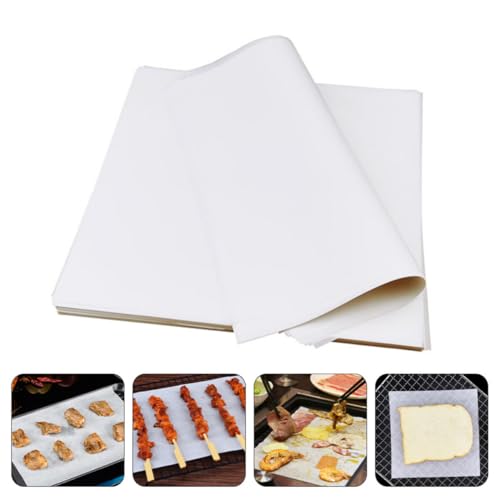 KONTONTY 500pcs Disposable White Oil Absorbing Greaseproof Paper Sheets for Baking and Cooking, Non-stick 8 Inch Square Parchment Paper for Pizza, Bread, French Fries and Snack Wrapping - Image 9