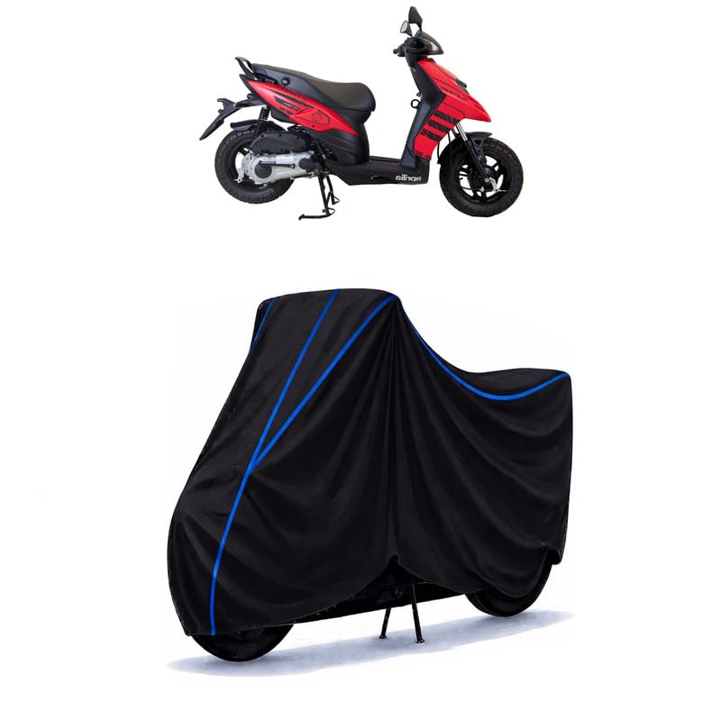 Image of Scooty Cover Water Resistant for SR Storm STD | Universal Scooter & Bike Cover | Heavy Duty UV Dust, Rain & Scratch Protection | Elastic Fit All Weather Indoor Outdoor | Black with Blue Piping