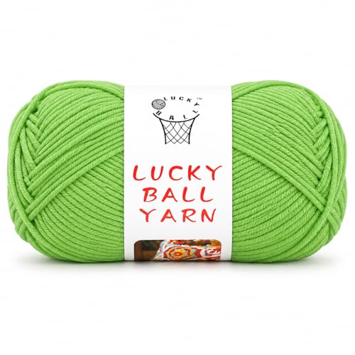 Image of LUCKY BALL Milk Cotton Yarn, 100g / 240 yd 60% Cotton 40% Acrylic #2 Fine Sport Yarn, Soft Crochet & Knitting Yarn for Amigurumi Dolls, Baby Items, Flowers, Hats, Sweaters, Blankets(Emerald Green)