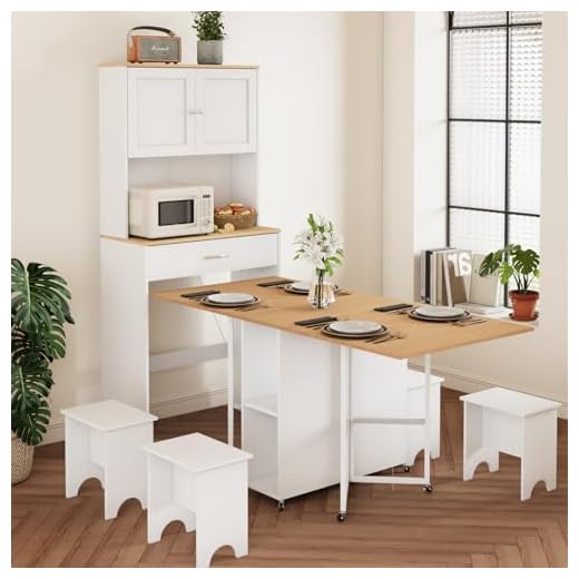 VOWNER Folding Dining Table and Sideboard Set