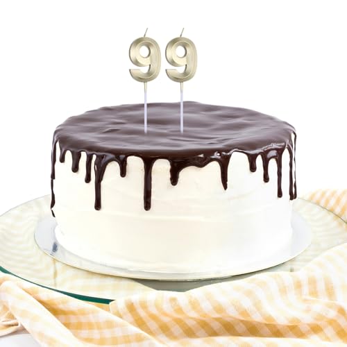 NUOLUX 2個シンプル使いやすい誕生日飾り付けセット バースデーキャンドル ナンバーキャンドル ゴールド 9の数字 日祝いパーティーに最適 [5]