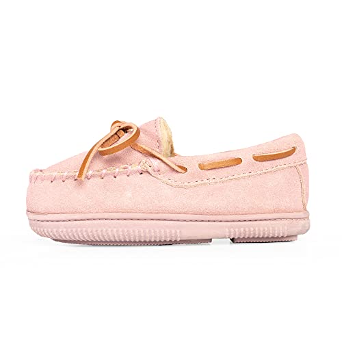 Norty Toddler Moccasin Slippers - Kids' Slippers - Girls' And Boys' Slippers For Kids - Toddler Slippers Girls And Boys - Kids' Slippers Girls And Boys - Suede - Baby Pink #TOP4