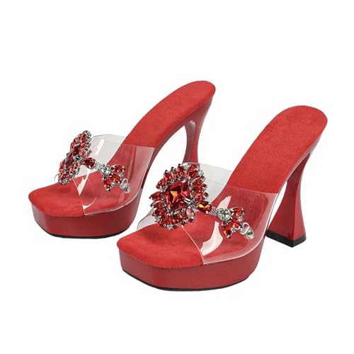 Sandales à talons hauts 4,7 en bout carré ouvert YZCIS pour soirée et quotidien