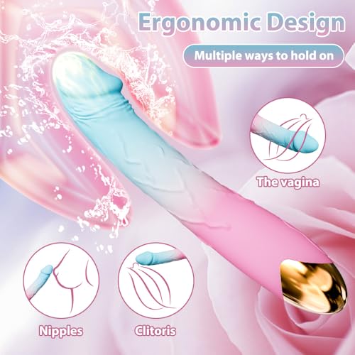 Image of 7.6 Inch Realistic Dildo Vibrator for Women, 10 Powerful Vibration Modes Clitoral G Spot Stimulation Pleasure,Waterproof Rose Adult Sex Toys for Women Couples