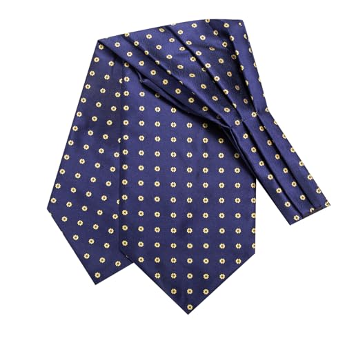 Image of Dubulle Paisley Floral Ascot for Men Self Tie Mens Cravat and Pocket Square Cufflinks Wedding