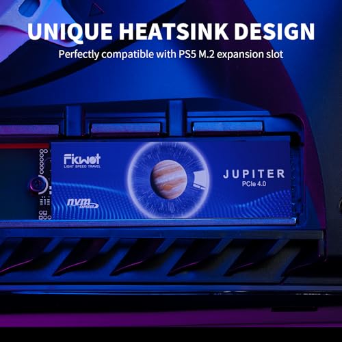 Image of Fikwot FX910 1TB M.2 NVMe SSD for PS5&PC, PCIe Gen4 2280 Gaming SSD with Heatsink, Up to 7300MB /s, Internal Solid State Drive