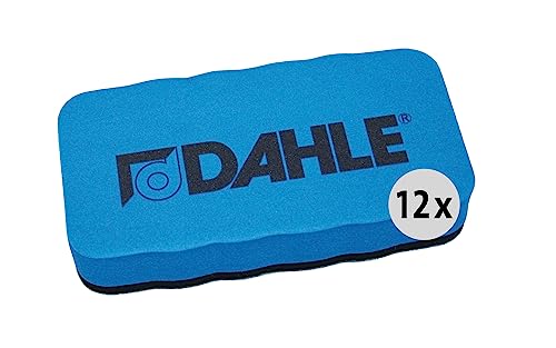 Dahle Whiteboard Schwamm (Magnetischer Wischer für Trockenreinigung auf vielen Oberflächen) 12 Stück, blau