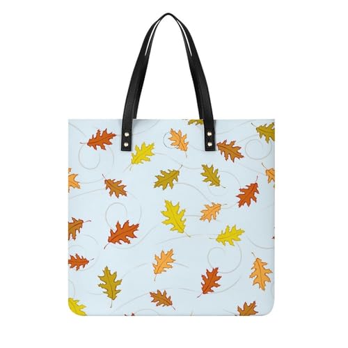 Sac à main shopper feuille d'érable pour femmes : grand cabas voyage 39x39cm