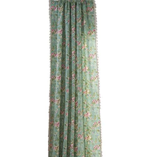 eixnxV Elegant Fringe Curtains Features Print Soft Polycotton Blend Ensuring