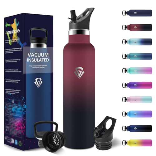HoneyHolly Botella Agua Acero Inoxidable 1 litro, Botella Termo Sin BPA, Botella Agua Termica, Aislamiento Al Vacío de Doble Pared, Termo Agua Fria, Cantimplora Termica para Adultos, Deporte, Oficina