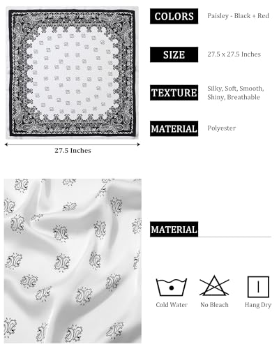 27.5" Dual-Purpose Satin Scarf - Stretchable Hair Bandana & Neck Fashion Accessory2