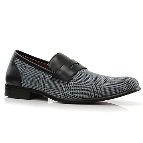 Image of Ferro Aldo Men's Classic Penny Loafers & Slip-On Dress Shoes | Woven, Floral, and Plaid Styles |