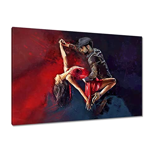 Tableau sur toile couple dansant 120x80cm pour déco salon moderne