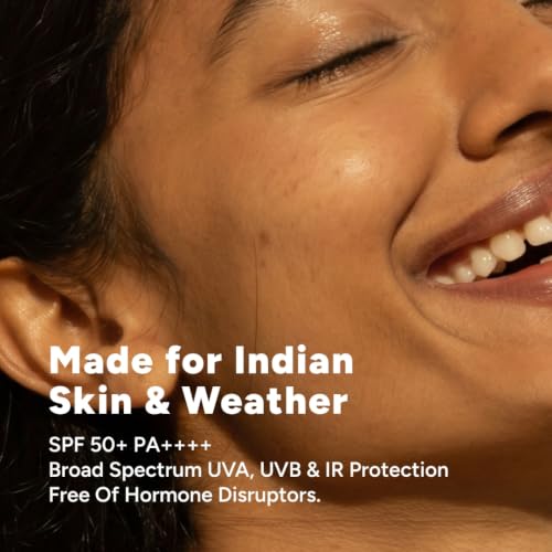 Image of Vilvah Skin Finish Sunscreen SPF 50 PA++++ | No White Cast, Water-Resistant Sunscreen | Hydrating, Lightweight, Non-Greasy | UVA & UVB Protection with Natural UV Filters & Rice Milk | Unisex, For All Skin Types | 30g