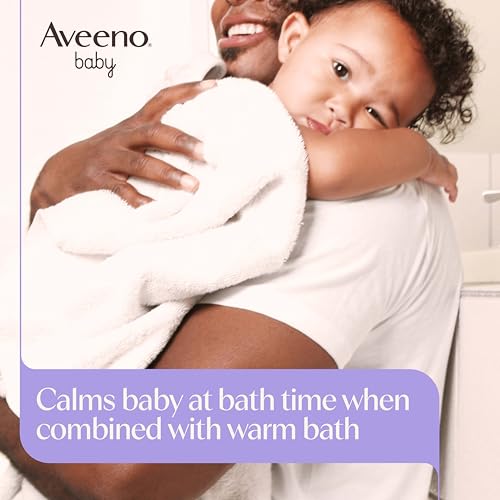 Image of Aveeno Baby Calming Comfort Bath, Body & Hair Wash, Tear Free, 18 fl. oz | Soothing Lavender and Vanilla Scent, Natural Oat Extract, Body & Hair Wash, No Added Parabens or Phthalates