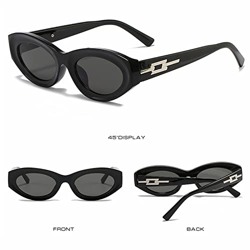 EQNSMDTGZ Damskie okulary przeciwsłoneczne retro fotografia uliczna: Vintage niestandardowe okulary przeciwsłoneczne z konfliktem osobowości, Kolor czarny, Taglia unica