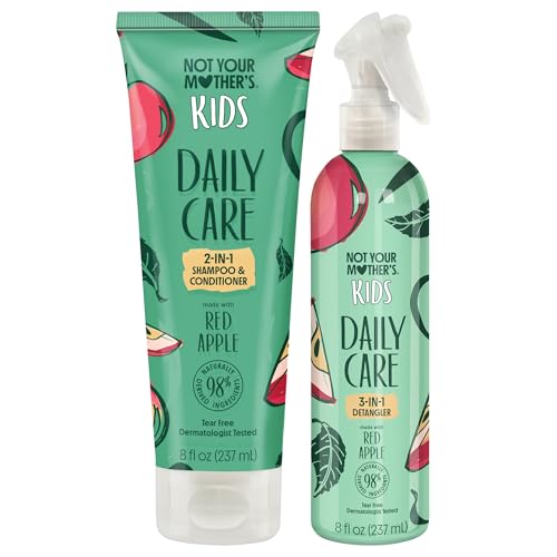 Not Your Mother's Kids Daily Care Bundle - Fragrance Free Shampoo, Conditioner, and Detangler (3-Pack) - Scent Free Hair Products for Kids
