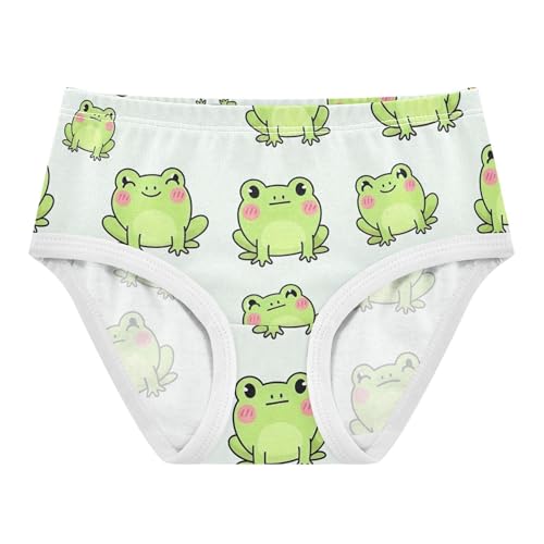 Cute Cartoon Green Frogs White Panties for Girl Toddler Girls Underwear Cotton Aesthetic Undies Kids Briefs 2t