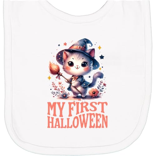 inktastic Babys First Halloween Witch Cat Newborn Bib