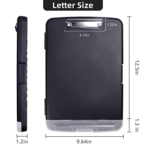 Sunnyclip Clipboard With Storage, Real Hinge & 2 Compartment High Capacity Nursing Clipboards With Pen Holder, Letter Size Heavy Duty Plastic Slimcase, Smooth Writing For Paperwork Office Classroom #TOP5