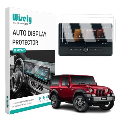 Image of Wisely Pack 2 - Screen Guard for MAHINDRA THAR & THAR ROXX Car Infotainment Display System Protector - Stereo Accessories - Touch Responsive - HD Clear