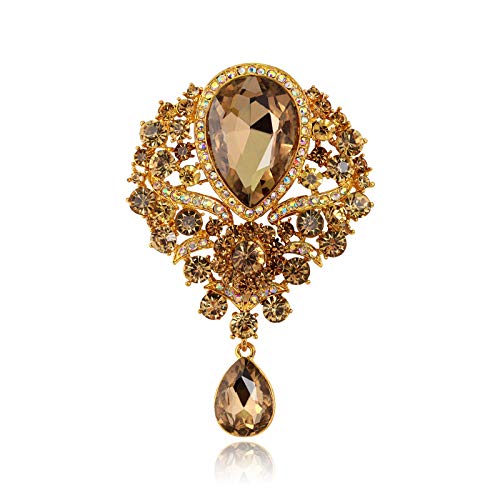 Broche de Mujer, Broche de aleación, Broche Colgante de Cristal para Mujer, Accesorios de Pin, Accesorios de Ropa Exterior, Hebilla, Broches exquisitos